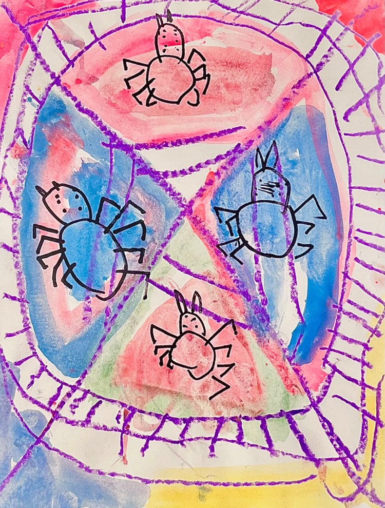"Watercolor Spiders", Rowyn Armstrong, Mixed Media, K, Rockwell, NFS