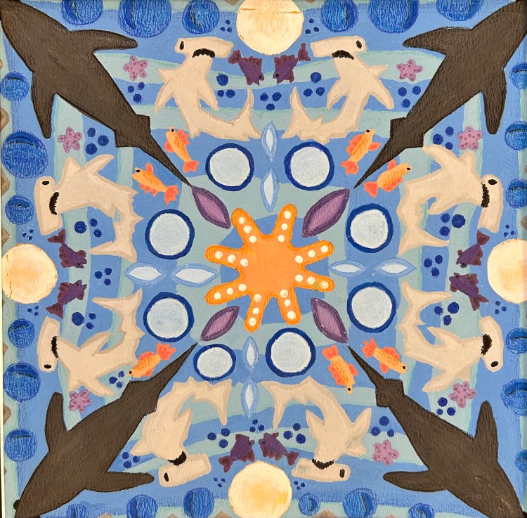 "Shark Surprise" Avari Telfer, Tempera, 9, FAHS, $50