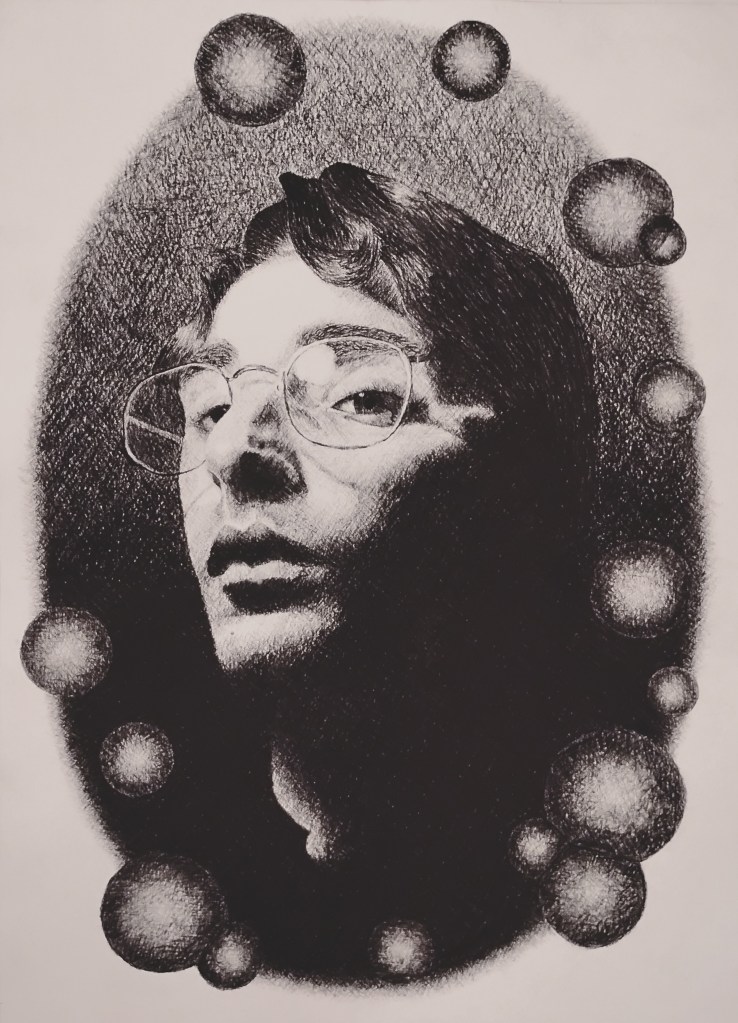 "Φυσαλίδες;" Jude Clayton, Charcoal, 10, FAHS, NFS