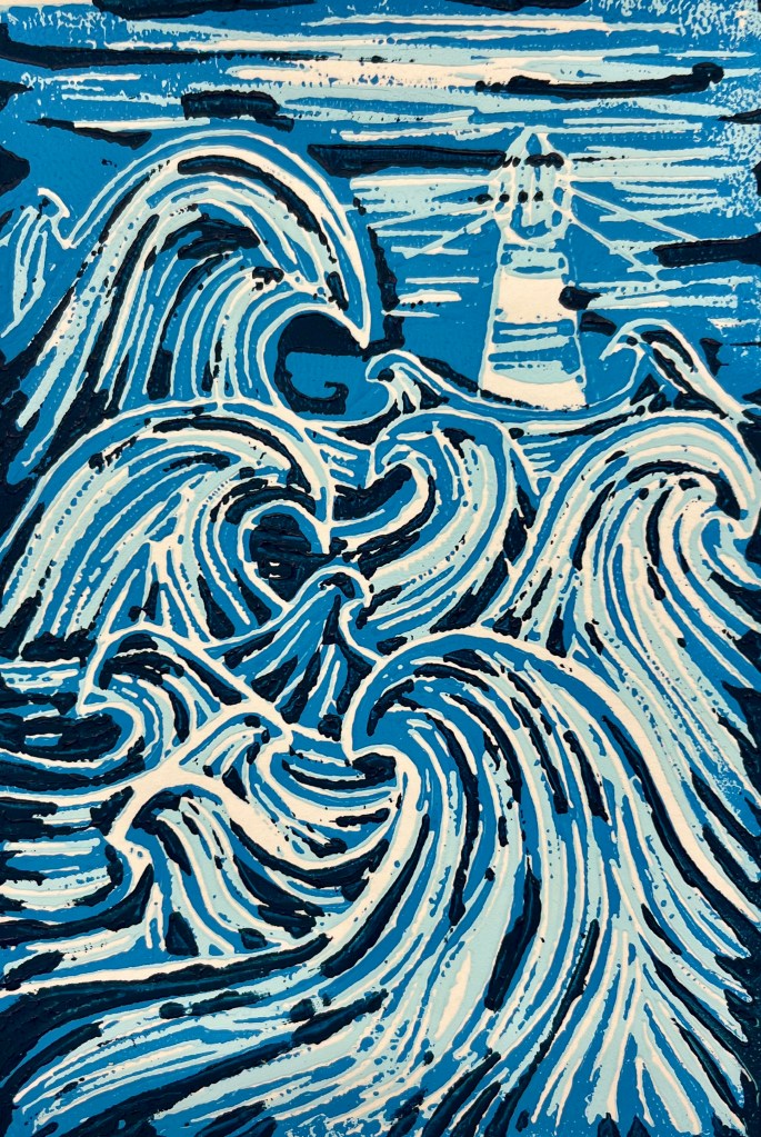 "Whispering Tides", Lena Kasun, Printmaking, 7th, FAMS, $35.00