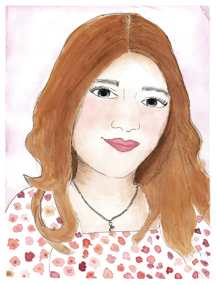 "Me", Reese Blau, Print of Ink & Watercolor, 8, FAMS, NFS